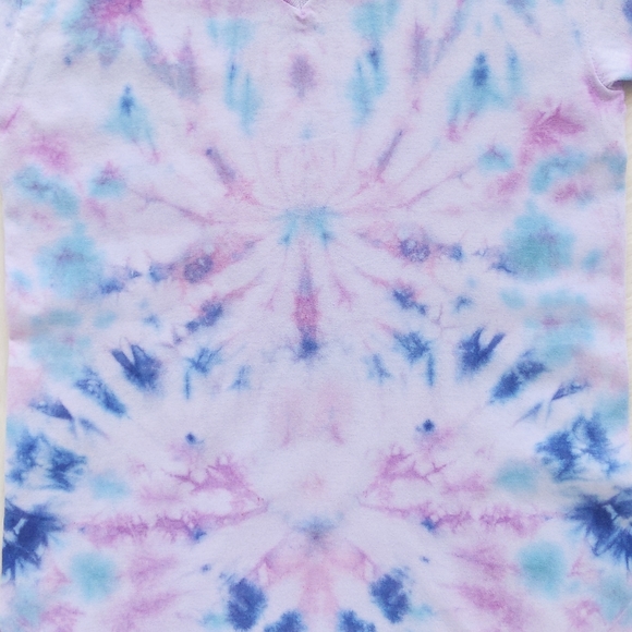 Custom Pastel Tie Dye T-Shirt Pink + Blue | S - Picture 3 of 8